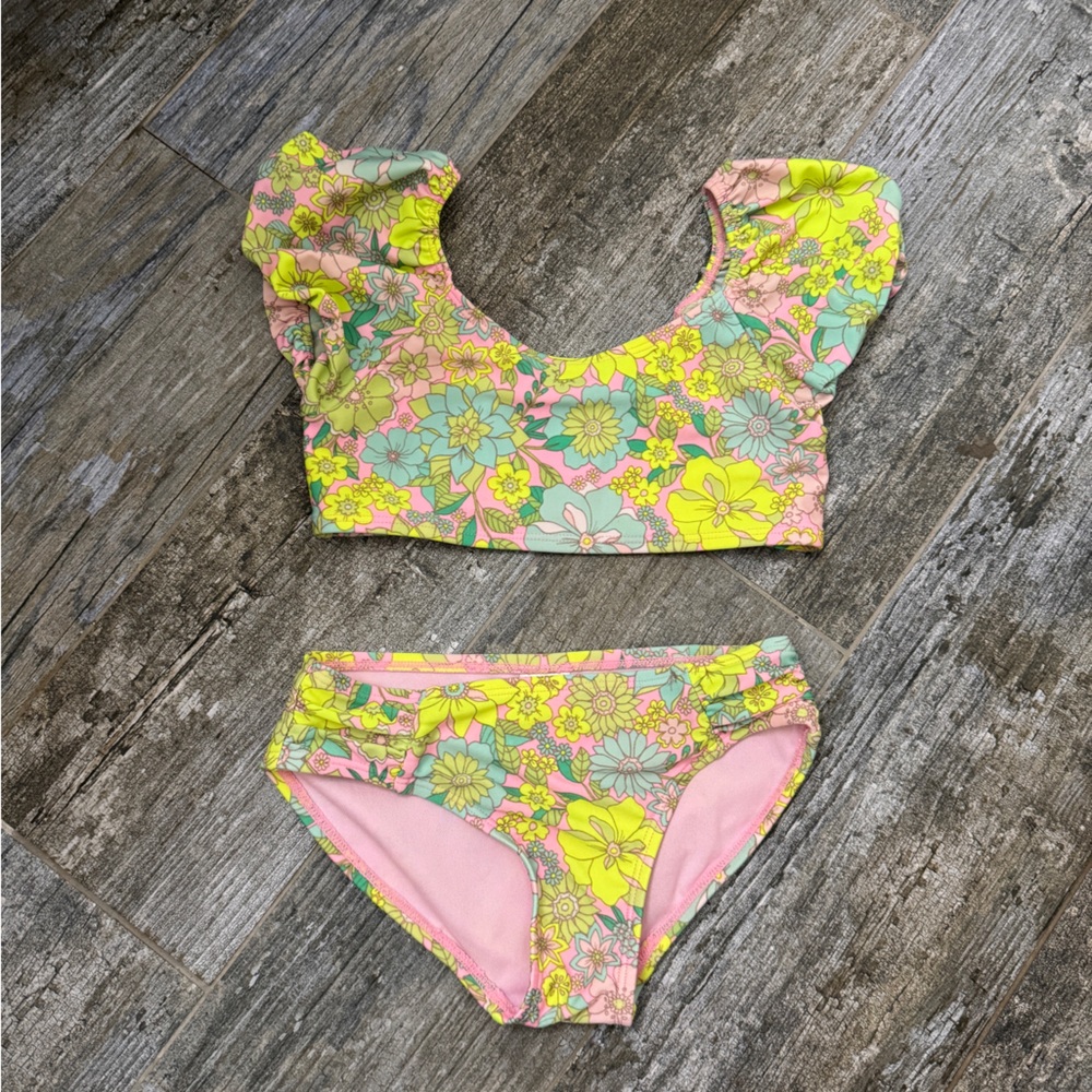 Puff sleeve 2 piece swimsuit